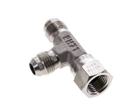 JIC T-Fitting UNF 9/16''-18 Innengewinde x Außengewinde Edelstahl 350bar (4917.5psi)