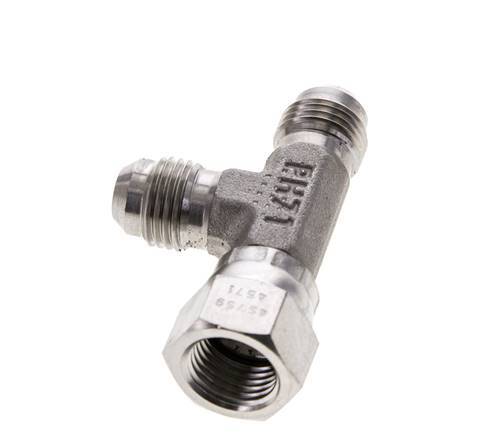 JIC T-Fitting UNF 9/16''-18 Innengewinde x Außengewinde Edelstahl 350bar (4917.5psi)