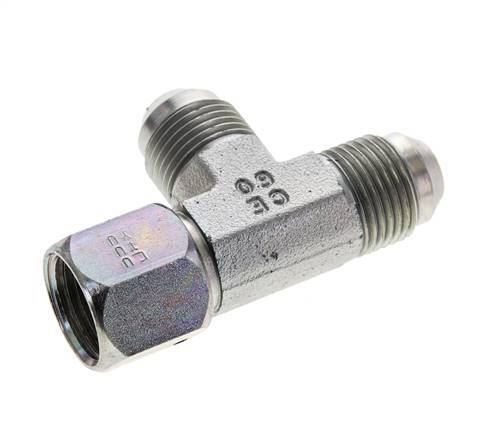 JIC Tee Fitting UNF 3/4''-16 Female x Male Steel 350bar (4917.5psi)