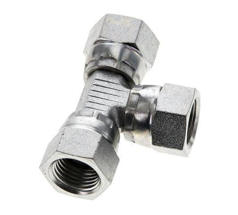 JIC T-Verschraubung UNF 1/2''-20 Innengewinde Stahl 275bar (3863.75psi)
