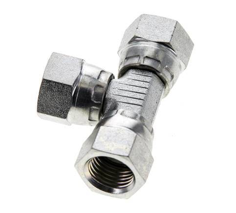 JIC T-Verschraubung UNF 1/2''-20 Innengewinde Stahl 275bar (3863.75psi)