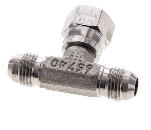 JIC Tee Fitting UNF 9/16''-18 Male x Female Stainless steel 350bar (4917.5psi)