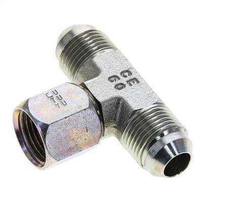 JIC Tee Fitting UNF 3/4''-16 Male x Female Steel 350bar (4917.5psi)