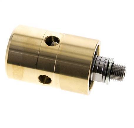 Drehdurchführung G1/4'' Innengewinde x G1/4'' Außengewinde links Messing 50bar (702.5psi) Abrasive Medien