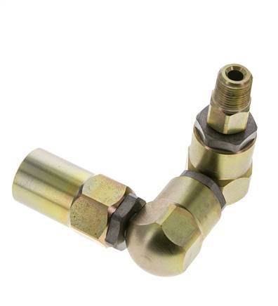 Swivel Joint 3/8'' NPT Male x Rp1/2'' Female Z-shape Steel PTFE 350bar (4917.5psi)