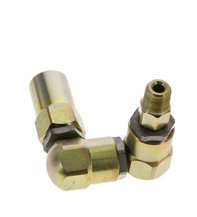Drehgelenk 3/8'' NPT Außengewinde x Rp1/2'' Innengewinde Z-Form Stahl PTFE 350bar (4917.5psi)