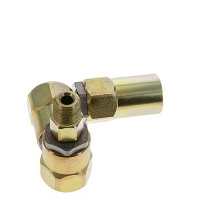 Swivel Joint 3/8'' NPT Male x Rp1/2'' Female Z-shape Steel PTFE 350bar (4917.5psi)