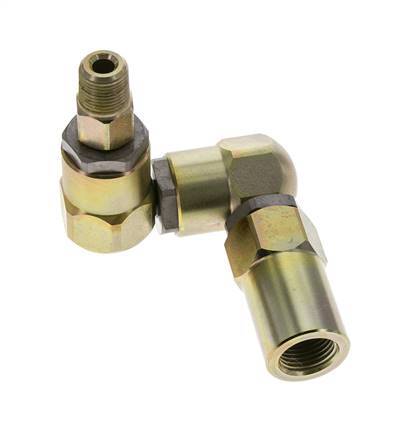 Drehgelenk 3/8'' NPT Außengewinde x Rp1/2'' Innengewinde Z-Form Stahl PTFE 350bar (4917.5psi)