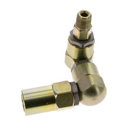 Drehgelenk 3/8'' NPT Außengewinde x Rp1/2'' Innengewinde Z-Form Stahl PTFE 350bar (4917.5psi)