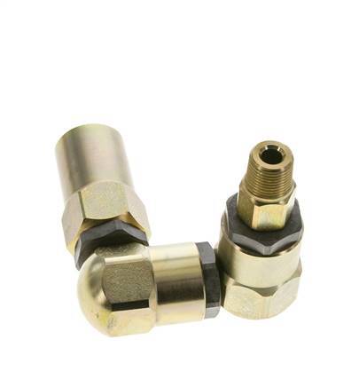 Drehgelenk 3/8'' NPT Außengewinde x 1/2'' NPT Innengewinde Z-Form Stahl FKM 350bar (4917.5psi)