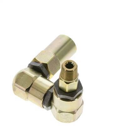 Drehgelenk 3/8'' NPT Außengewinde x 1/2'' NPT Innengewinde Z-Form Stahl FKM 350bar (4917.5psi)
