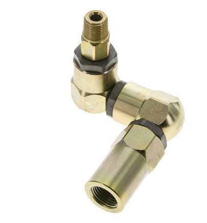 Swivel Joint 3/8'' NPT Male x 1/2'' NPT Female Z-shape Steel FKM 350bar (4917.5psi)