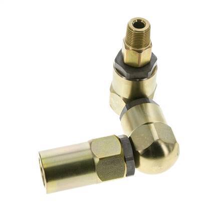 Drehgelenk 3/8'' NPT Außengewinde x 1/2'' NPT Innengewinde Z-Form Stahl FKM 350bar (4917.5psi)