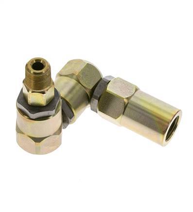 Drehgelenk 3/8'' NPT Außengewinde x 1/2'' NPT Innengewinde Z-Form Stahl PTFE 350bar (4917.5psi)