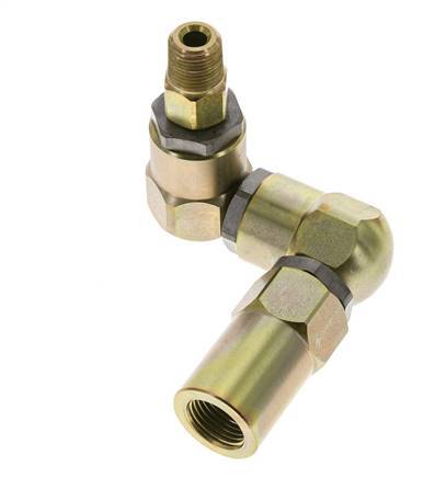 Drehgelenk 3/8'' NPT Außengewinde x 1/2'' NPT Innengewinde Z-Form Stahl PTFE 350bar (4917.5psi)