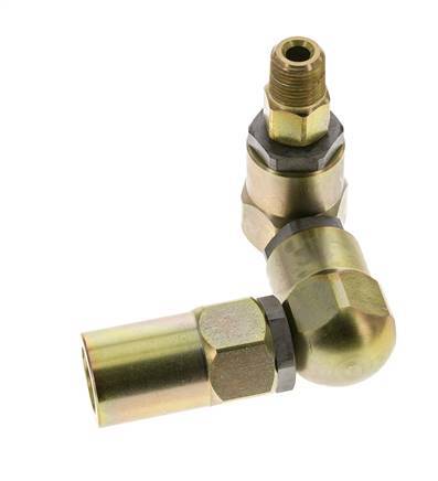 Drehgelenk 3/8'' NPT Außengewinde x 1/2'' NPT Innengewinde Z-Form Stahl PTFE 350bar (4917.5psi)