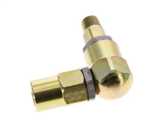 Drehgelenk 3/8'' Außengewinde R x Innengewinde Rp L-förmig Stahl NBR 350bar (4917.5psi)