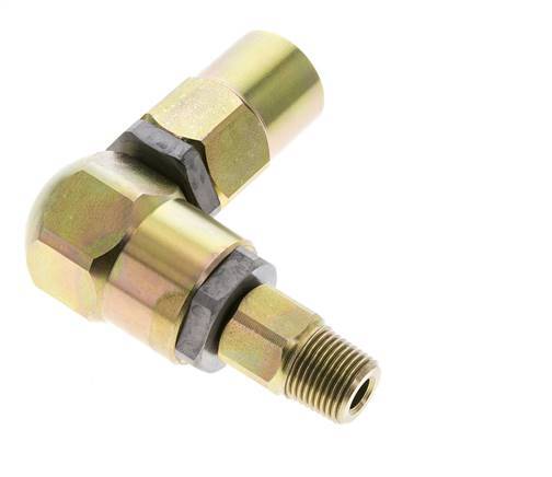 Drehgelenk 3/8'' Außengewinde R x Innengewinde Rp L-förmig Stahl NBR 350bar (4917.5psi)