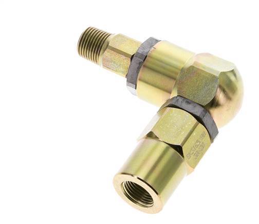 Drehgelenk 3/8'' Außengewinde R x Innengewinde Rp L-förmig Stahl NBR 350bar (4917.5psi)