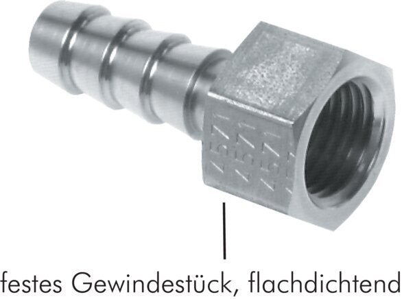 G 1/8'' x 6mm Nickel plated Brass Hose barb 16 Bar [5 Pieces]