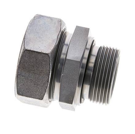 G 1 1/4'' Male x 42L Zinc plated Steel Straight Cutting Ring with FKM Seal 160 Bar DIN 2353