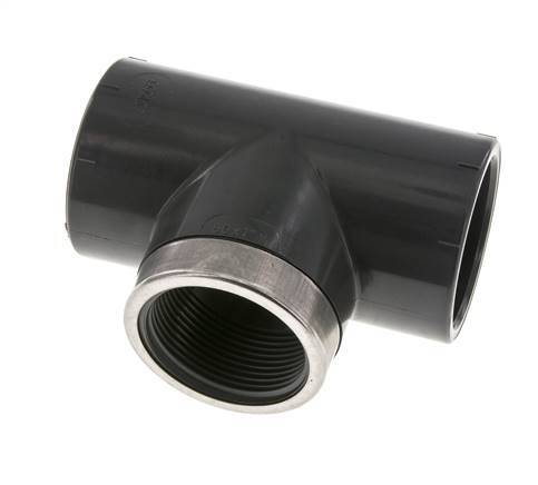 PVC Tee Fitting Female Socket 50mm x Female Rp1-1/2''