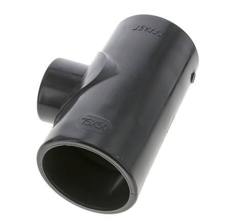 PVC Reducing Tee Fitting Socket 75 to 50mm