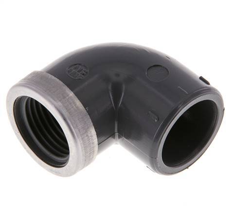 PVC 90deg Elbow Fitting Female Socket 20x28mm x Female Rp 1/2'' [2 Pieces]