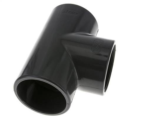 PVC Tee Fitting Female Socket 75mm x Female Rp2-1/2''