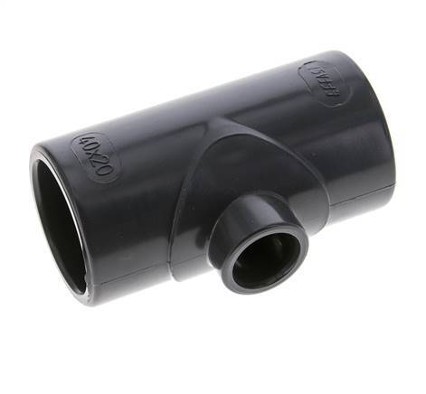 PVC Reducing Tee Fitting Socket 40 to 20mm [2 Pieces]