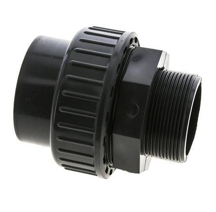 PVC Union Fitting Female Socket 63mm x Male R 2'' FKM