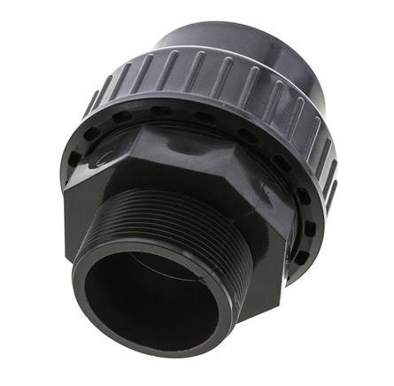PVC Union Fitting Female Socket 63mm x Male R 2'' FKM