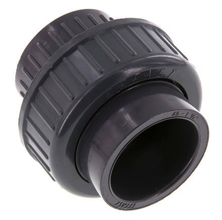 PVC Union Fitting Socket 40x75mm FKM