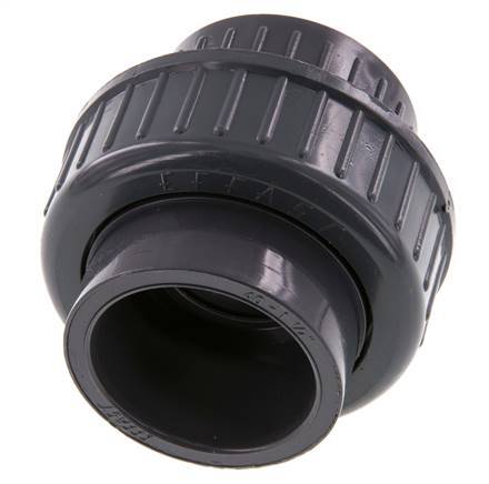 PVC Union Fitting Socket 40x75mm FKM