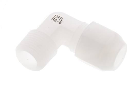 8x10mm & R3/8'' PVDF Elbow Hose Fitting with Male Threads 10bar/145psi