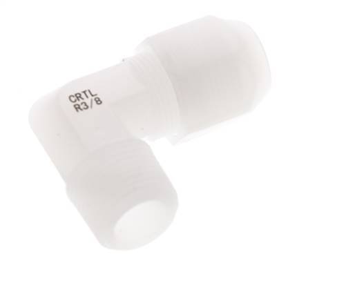 8x10mm & R3/8'' PVDF Elbow Hose Fitting with Male Threads 10bar/145psi