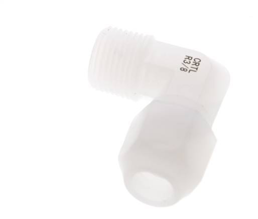 8x10mm & R3/8'' PVDF Elbow Hose Fitting with Male Threads 10bar/145psi