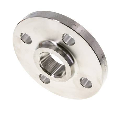 Threaded Flange DN32-PN16 Rp 1-1/4'' Stainless Steel 1.4571 DIN 2566