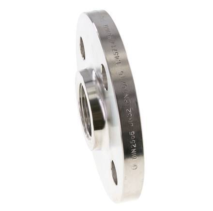 Threaded Flange DN32-PN16 Rp 1-1/4'' Stainless Steel 1.4571 DIN 2566