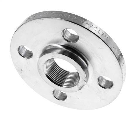 Threaded Flange DN100-PN16 Rp 4'' Zinc-Plated Steel DIN 2566 And EN 1092-1 (Type 13)