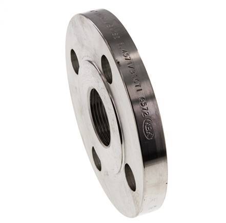 Threaded Flange DN32-PN40 Rp 1-1/4'' Stainless Steel 1.4571 DIN 2567 And EN 1092-1 (Type 13)