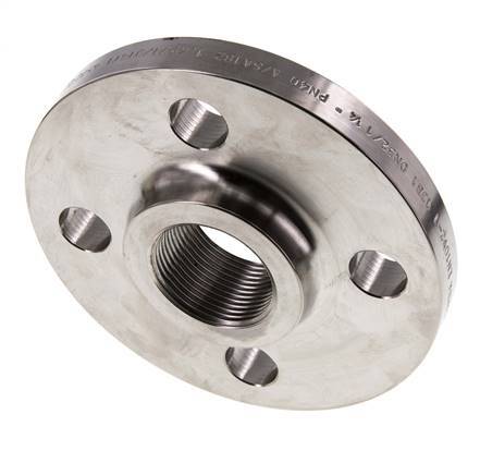 Threaded Flange DN32-PN40 Rp 1-1/4'' Stainless Steel 1.4571 DIN 2567 And EN 1092-1 (Type 13)