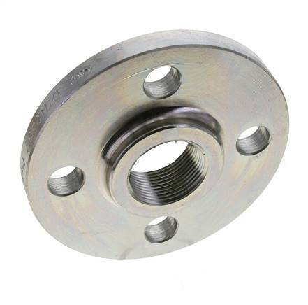 Threaded Flange DN32-PN40 Rp 1-1/4'' Zinc-Plated Steel DIN 2567 And EN 1092-1 (Type 13)
