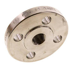 Threaded Flange DN15-PN40 Rp 1/2'' Stainless Steel 1.4571 EN 1092-1 (type 13)