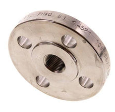 Threaded Flange DN15-PN40 Rp 1/2'' Stainless Steel 1.4571 EN 1092-1 (type 13)