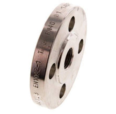 Threaded Flange DN15-PN40 Rp 1/2'' Stainless Steel 1.4571 EN 1092-1 (type 13)
