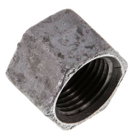 Rp 1/2'' Zinc plated Cast iron End cap 25 Bar [5 Pieces]