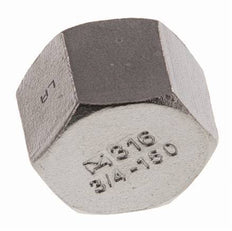 Rp 3/4'' Stainless steel End cap 16 Bar [2 Pieces]