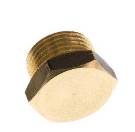 G 3/8'' Brass Closing plug with Outer Hex 16 Bar [5 Pieces]