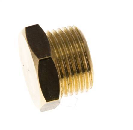 G 3/8'' Brass Closing plug with Outer Hex 16 Bar [5 Pieces]